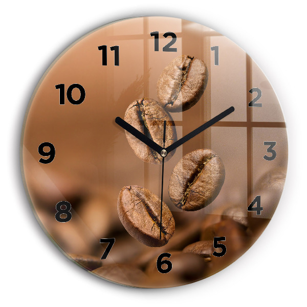 Round glass clock Abstract colors