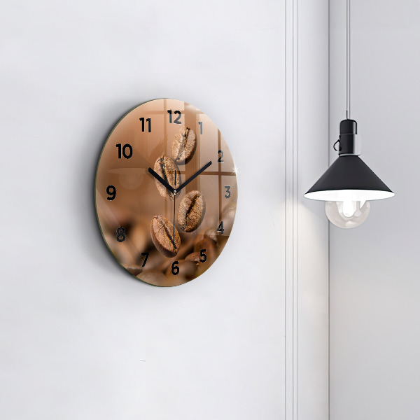 Round glass clock Abstract colors