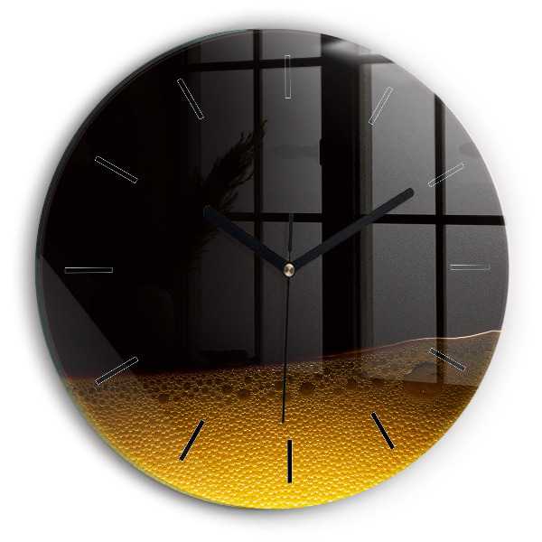 Round glass clock Orange juice