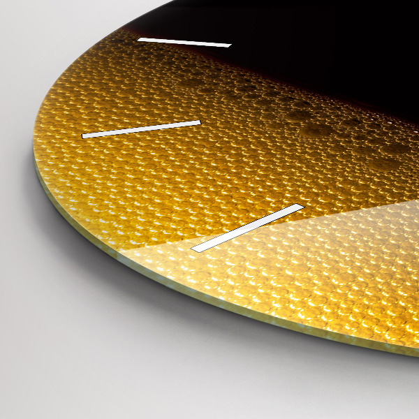 Round glass clock Orange juice