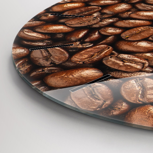 Round glass clock Coffee beans