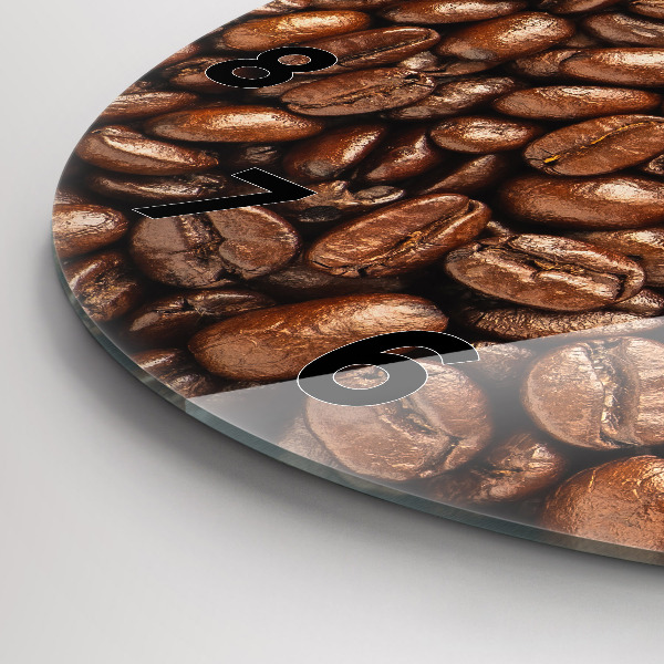 Round glass clock Coffee beans