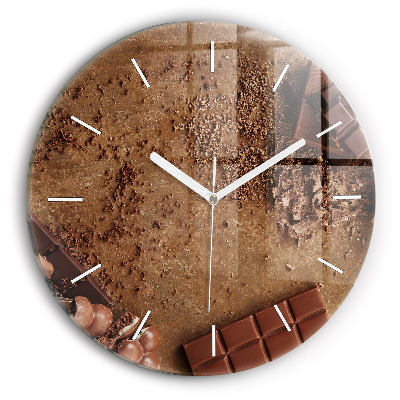 Round glass clock Chocolate bars