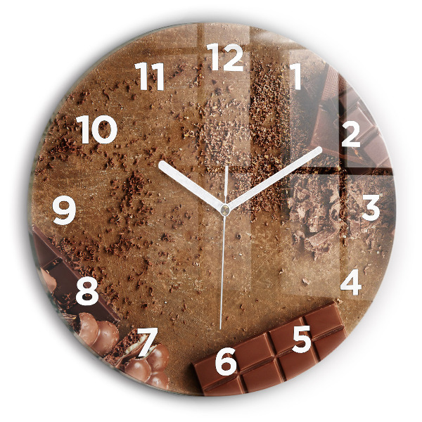 Round glass clock Chocolate bars