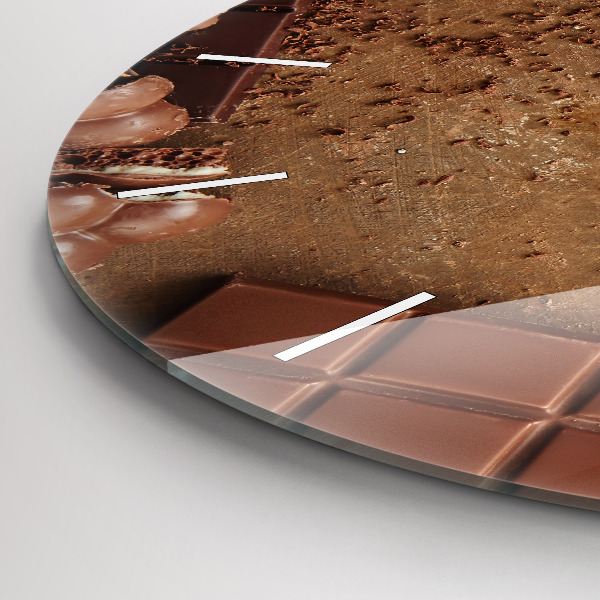 Round glass clock Chocolate bars