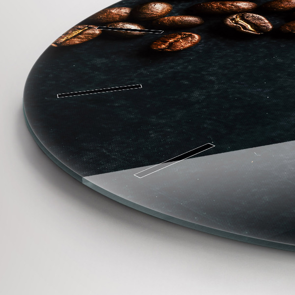 Round glass clock Coffee beans