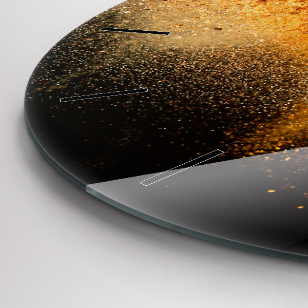 Round glass clock Spices scattered