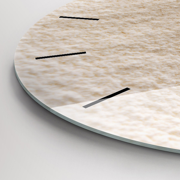Round glass clock Flour and ears of grain
