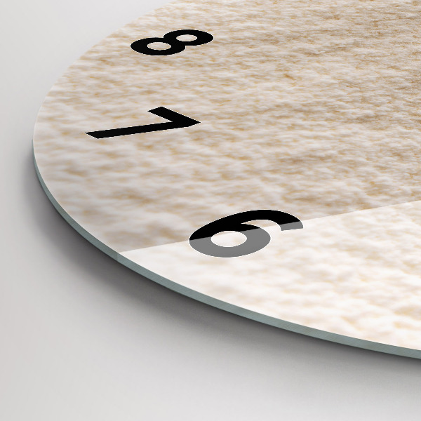 Round glass clock Flour and ears of grain