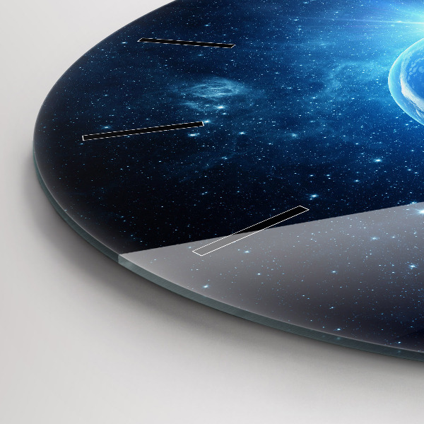 Round glass clock Earth and Galaxy – NASA