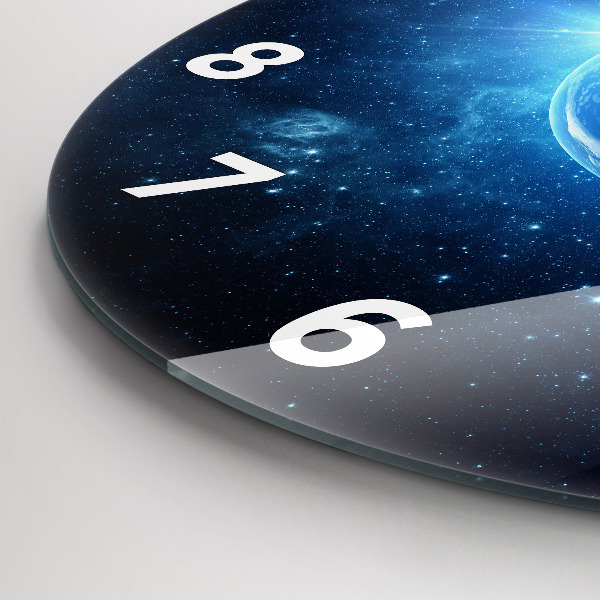 Round glass clock Earth and Galaxy – NASA