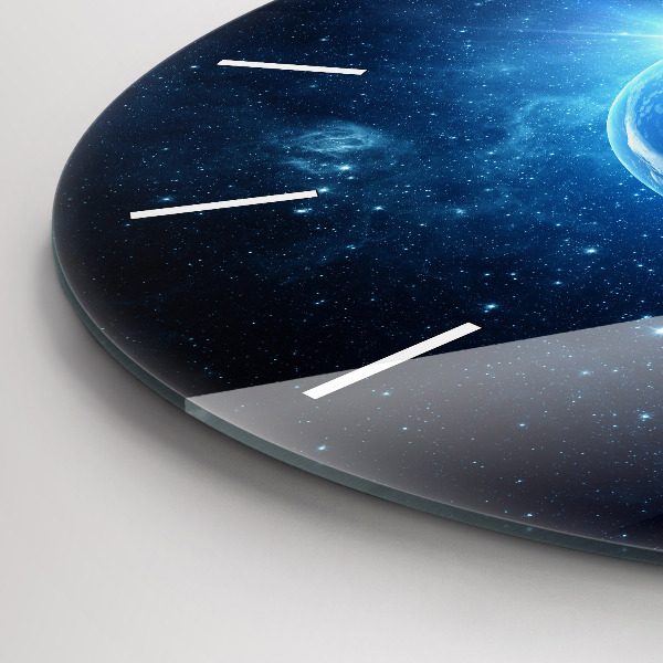 Round glass clock Earth and Galaxy – NASA