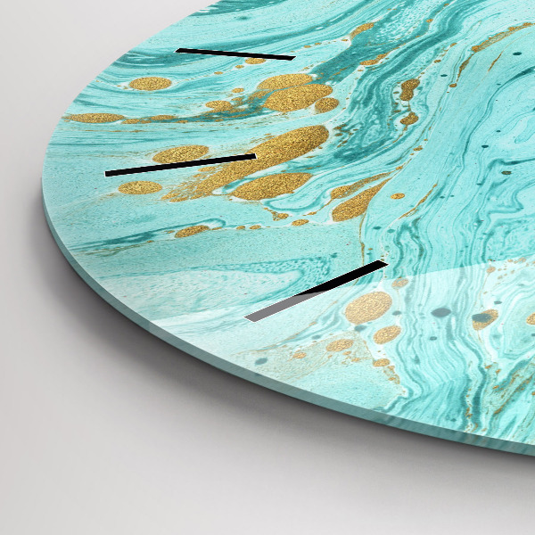 Round glass clock Marble texture