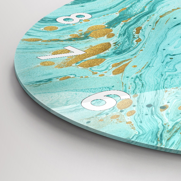Round glass clock Marble texture