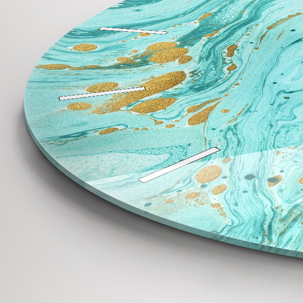 Round glass clock Marble texture