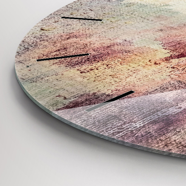 Round glass clock Painted abstraction