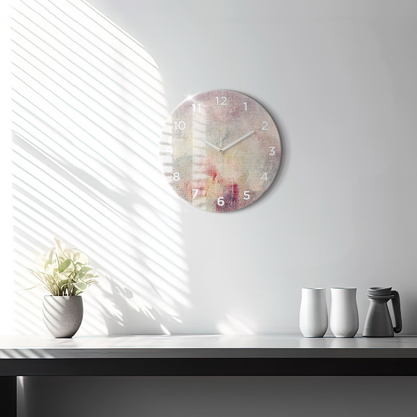 Round glass clock Painted abstraction