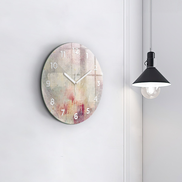 Round glass clock Painted abstraction
