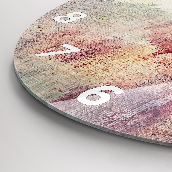 Round glass clock Painted abstraction