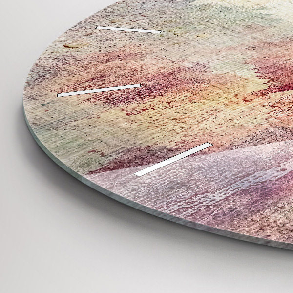 Round glass clock Painted abstraction
