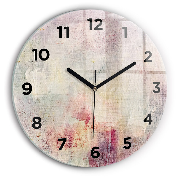 Round glass clock Painted abstraction