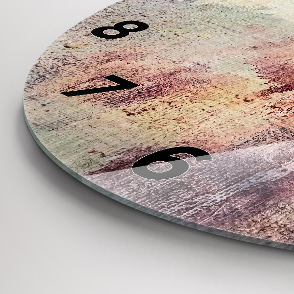 Round glass clock Painted abstraction