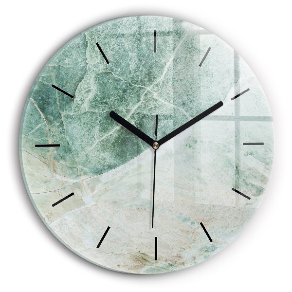 Round glass clock Marble Stone Texture