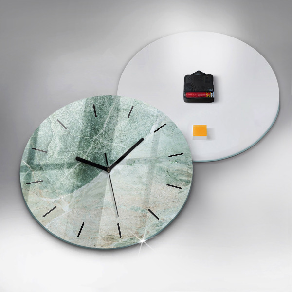 Round glass clock Marble Stone Texture
