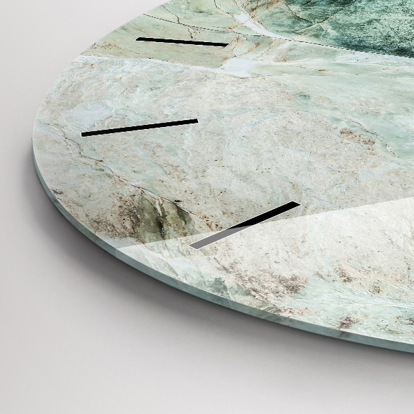 Round glass clock Marble Stone Texture