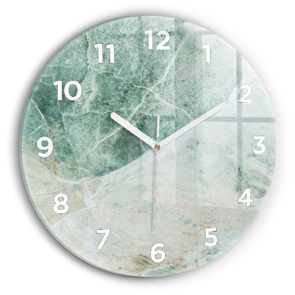 Round glass clock Marble Stone Texture