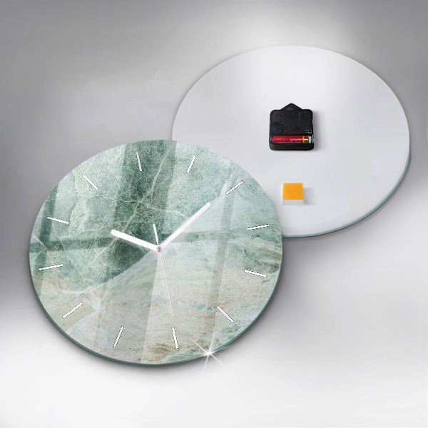 Round glass clock Marble Stone Texture
