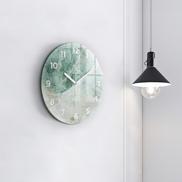 Round glass clock Marble Stone Texture