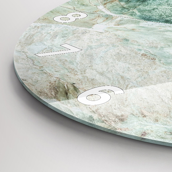 Round glass clock Marble Stone Texture