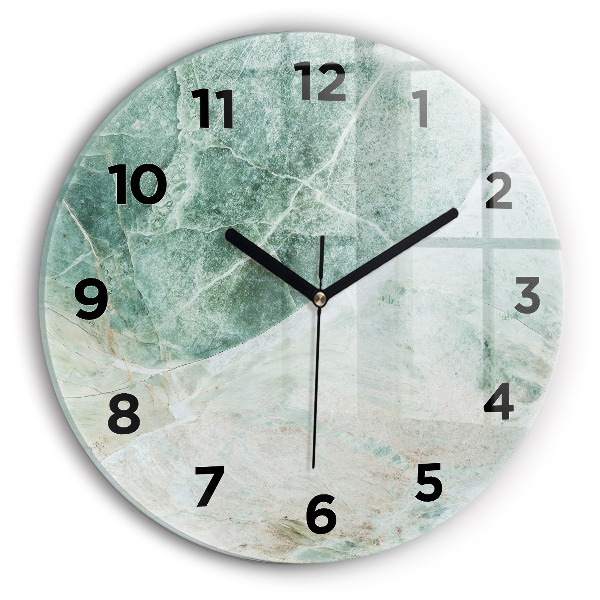 Round glass clock Marble Stone Texture
