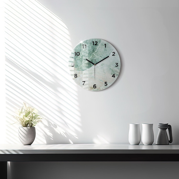Round glass clock Marble Stone Texture