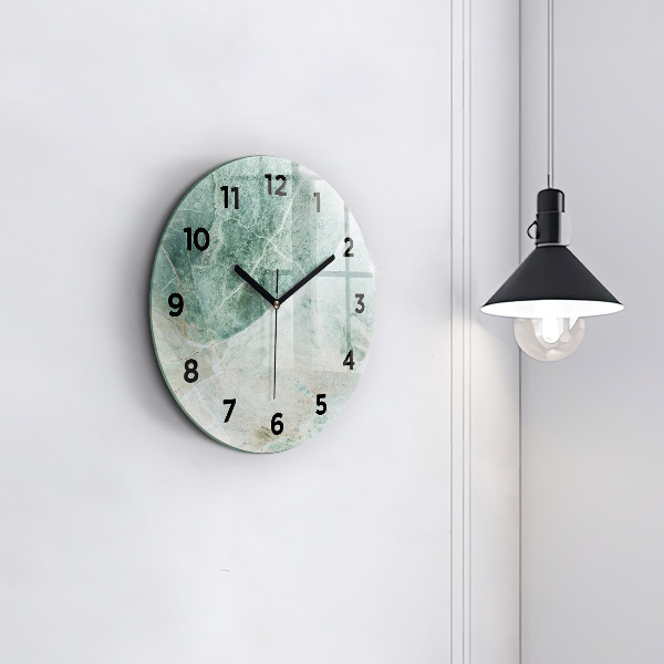 Round glass clock Marble Stone Texture