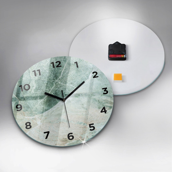 Round glass clock Marble Stone Texture