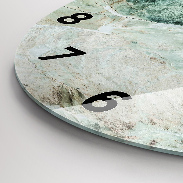 Round glass clock Marble Stone Texture