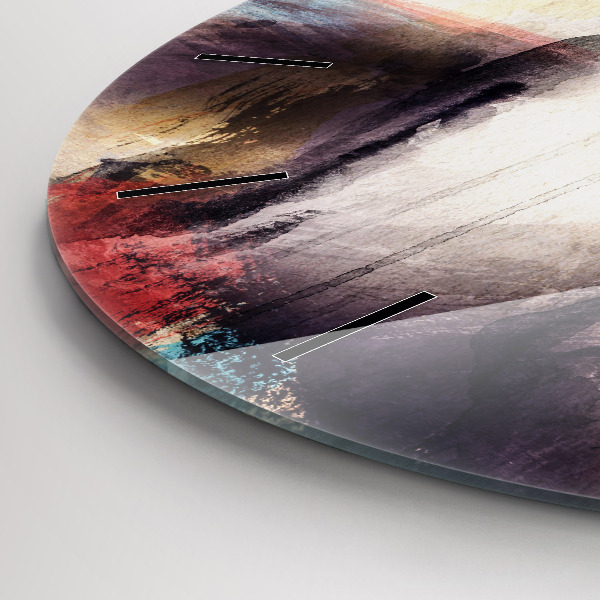 Round glass clock Abstract portrait of a woman