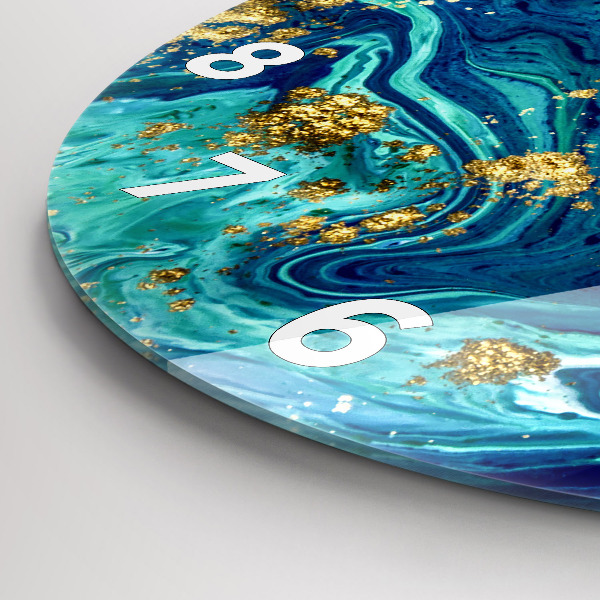 Round glass clock Modern abstraction