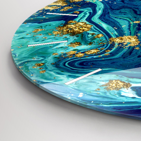 Round glass clock Modern abstraction