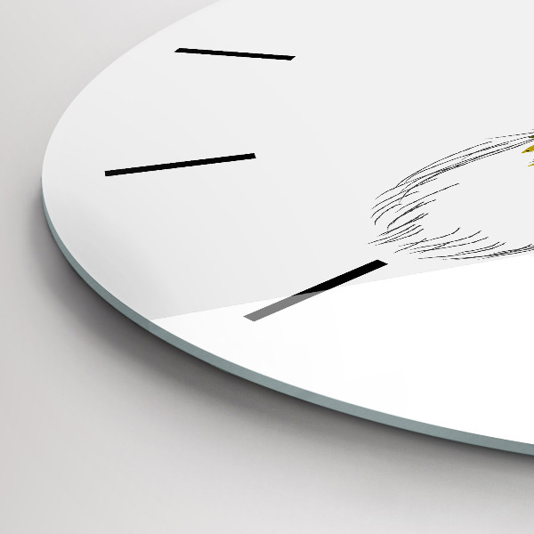 Round glass clock Colorful deer head