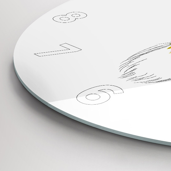 Round glass clock Colorful deer head