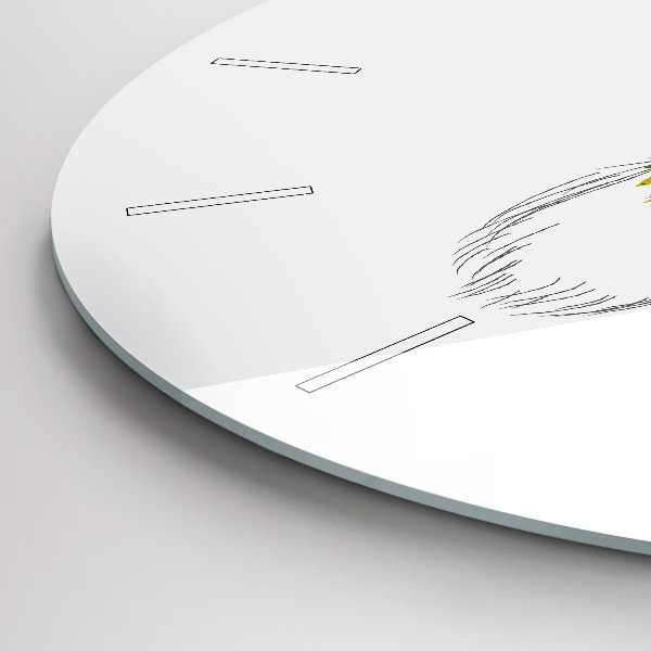 Round glass clock Colorful deer head