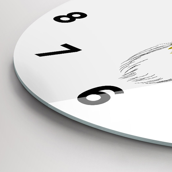 Round glass clock Colorful deer head