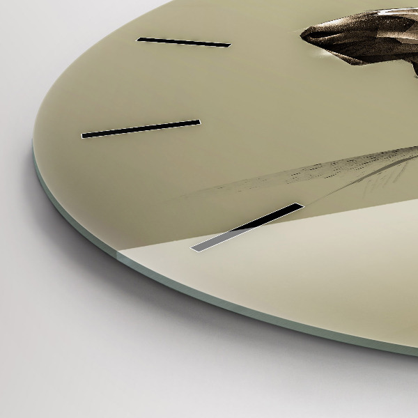 Round glass clock Graphic moose