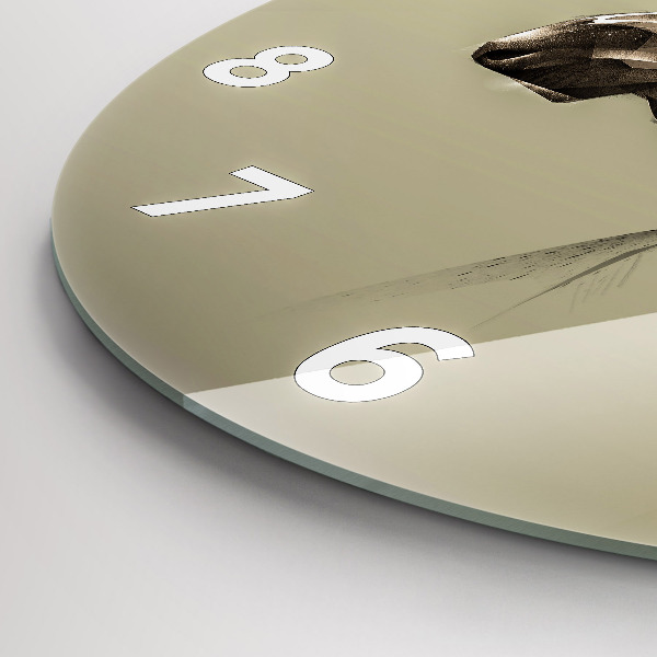 Round glass clock Graphic moose