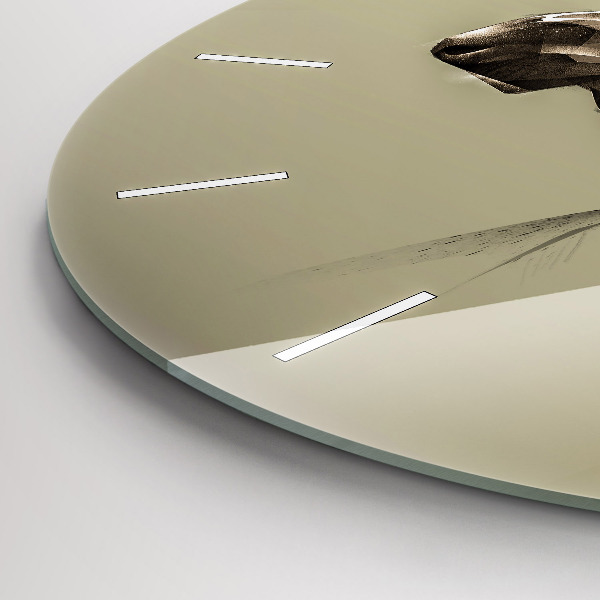 Round glass clock Graphic moose