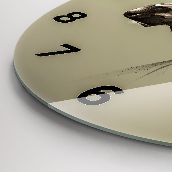 Round glass clock Graphic moose