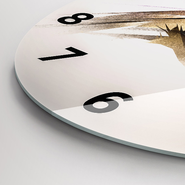 Round glass clock Bird of Predation